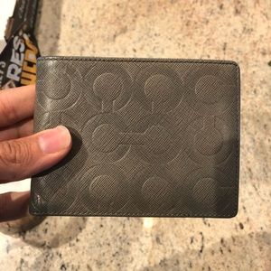 Men’s grey Coach wallet modern C design